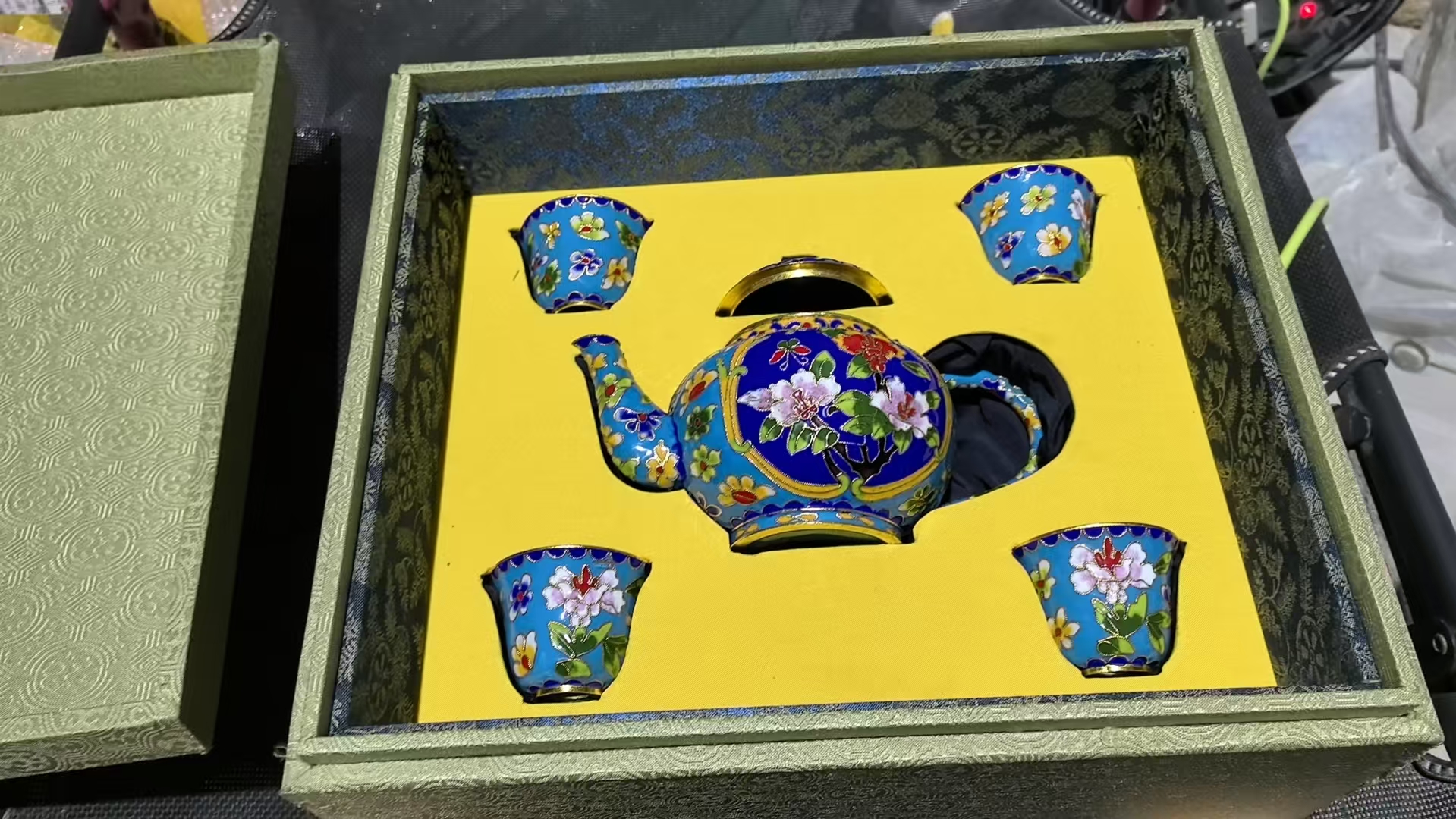 景泰蓝掐丝珐琅茶具套装华茂艺术品交易平台华茂艺术全球交易平台