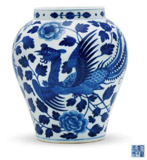 图片[1]华茂艺术品交易平台清道光 青花风穿花纹罐华茂艺术品交易平台华茂艺术全球交易平台