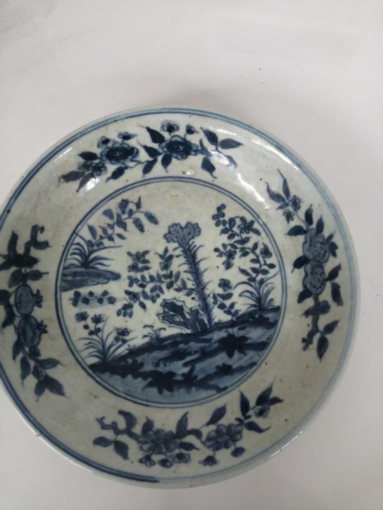 图片[1]华茂艺术品交易平台清青花石榴鸡冠花盘华茂艺术品交易平台华茂艺术全球交易平台