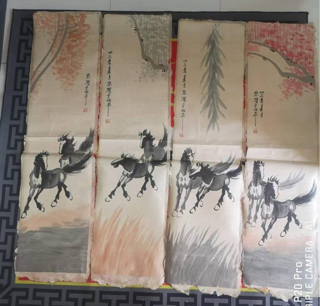 图片[1]华茂艺术品交易平台骏马四条屏华茂艺术品交易平台华茂艺术全球交易平台